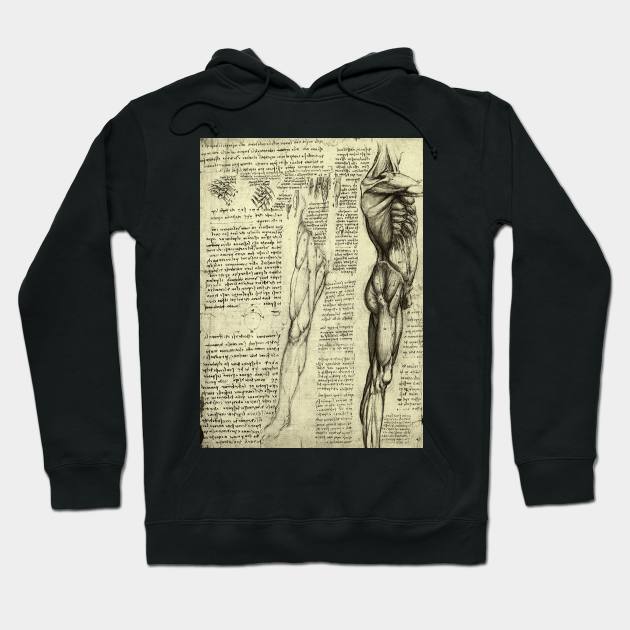 Male Human Anatomy by Leonardo da Vinci Hoodie by MasterpieceCafe